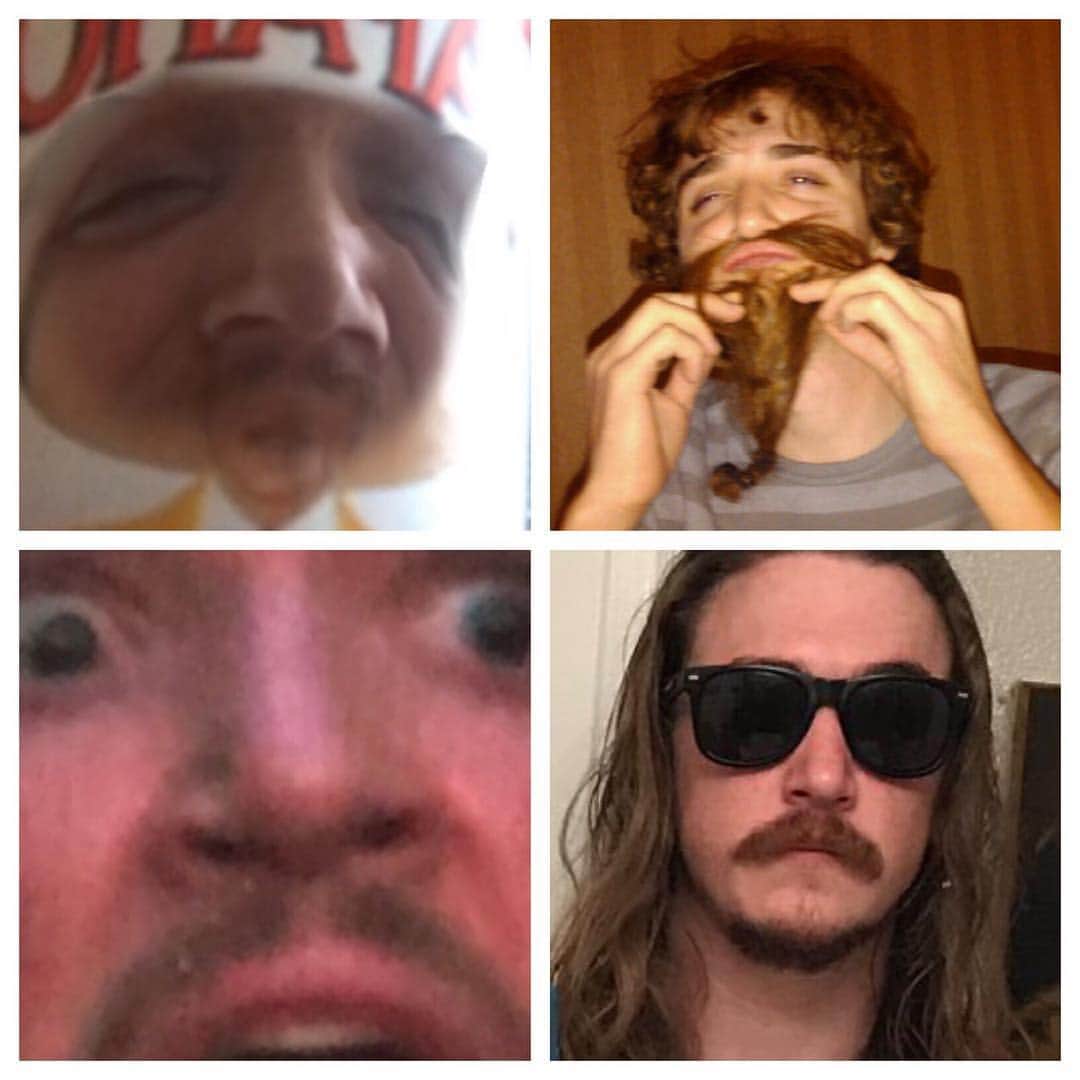 カイル・ガルナーのインスタグラム：「Going through pictures on my phone and cleaning stuff up. That’s me as a bottle of tapatío hot sauce, that’s me taping a beard I made from people’s hair to my face from a haircut party people had while filming magic valley, that’s a super close up from a thing to come and that’s me asking you..... if you wanna party.」