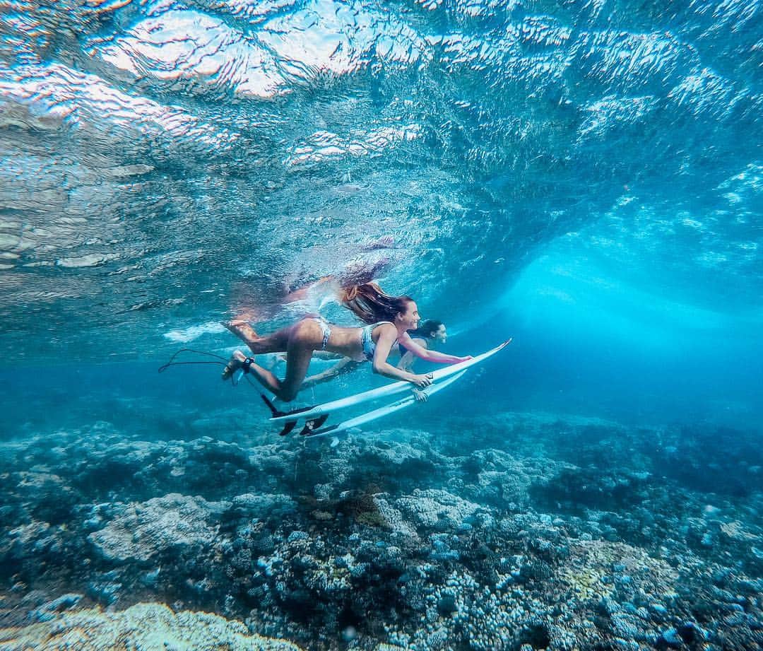 アラナ・ブランチャードのインスタグラム：「Clearest water in the world? @tavaruaislandresort 📸 @paigealms」