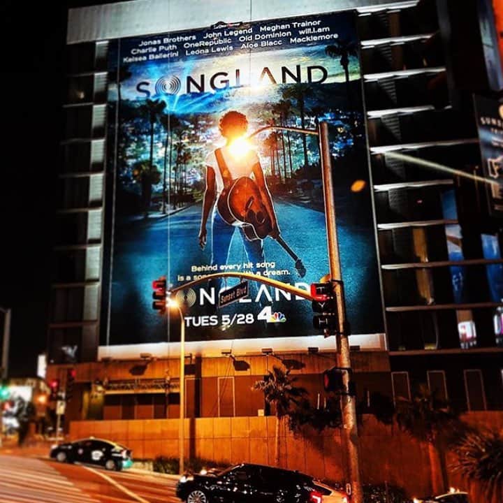 レオナ・ルイスのインスタグラム：「So excited to see this billboard on Sunset Blvd! Such a beautiful experience being part of @nbcsongland highlighting the craft of the Songwritter! Can’t wait for everyone to watch ✨✨✨」