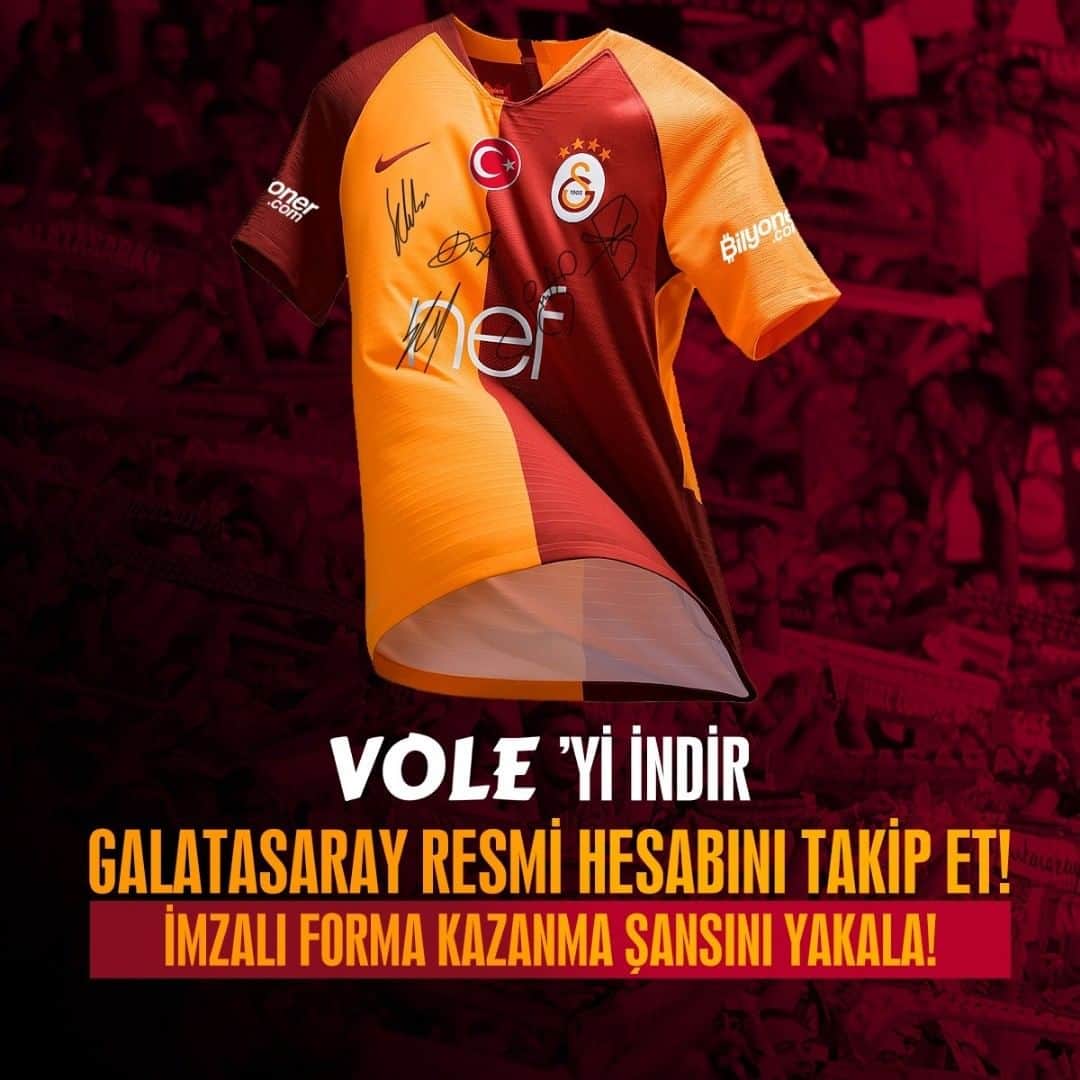 ガラタサライSKさんのインスタグラム写真 - (ガラタサライSKInstagram)「Türkiye’nin spor sosyal ağı VOLE’yi indir, #Galatasaray'ı takip et, imzalı formamızı kazanma şansı yakala. 👉 http://onelink.to/mzsg3f」5月5日 19時23分 - galatasaray
