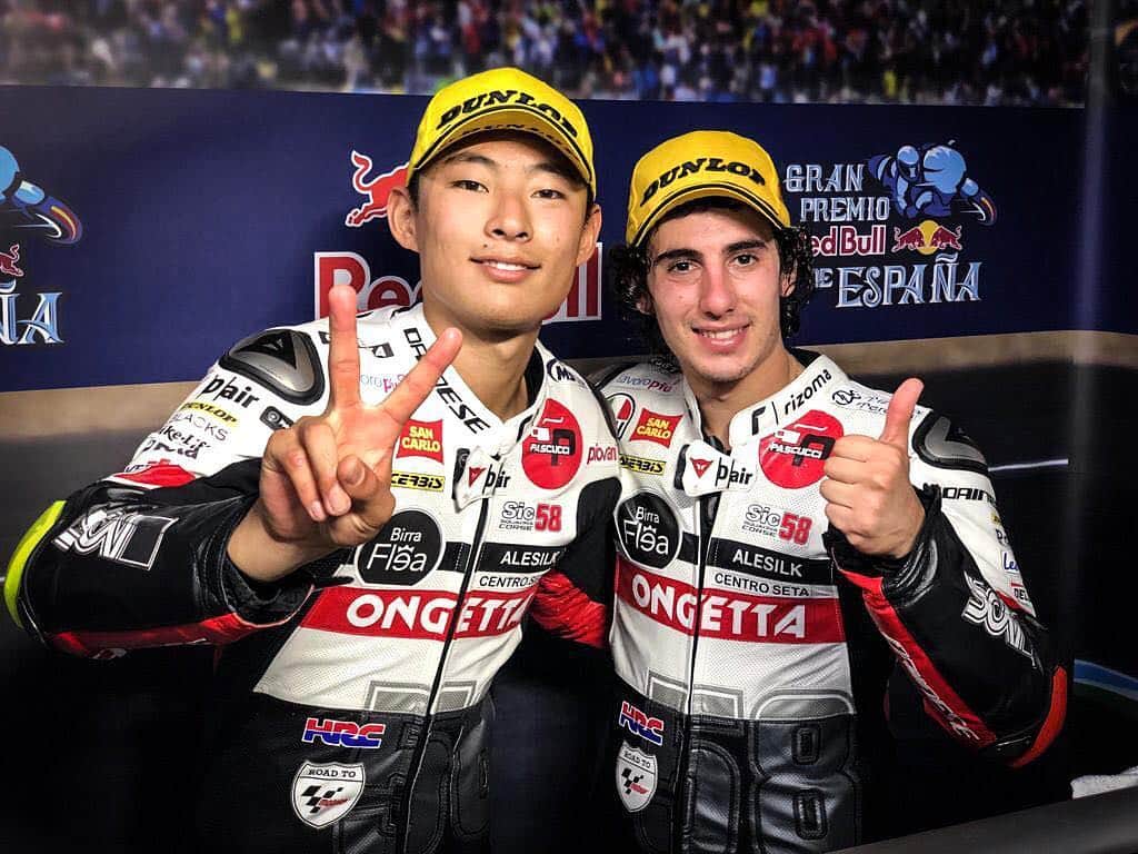 MotoGPさんのインスタグラム写真 - (MotoGPInstagram)「Double delight for the @sic58squadracorse 🤩 // @nicco23on takes the first victory for the team ahead of teammate @tatsuki_suzuki_24, in the week that marks 15 years since Marco Simoncelli's first victory in the World Championship which was also in Jerez at the 2004 #SpanishGP 🇪🇸 #NA23 #TS24 #MotoGP #Motorsport #Motorcycle #Racing」5月5日 19時25分 - motogp
