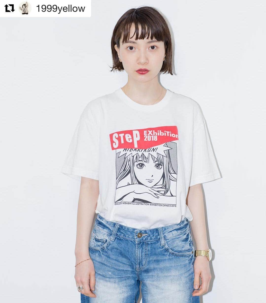 江口寿史さんのインスタグラム写真 - (江口寿史Instagram)「Ｔシャツの季節、くるね！ 江口Ｔ着たみんなのショット見たいな。 着たらどんどんポストしてね！ 男子でもおっさんでももちろんいいよ！笑  #Repost @1999yellow with @get_repost ・・・ ひばりくんTと赤リップ ・ ・ hairmake and shot by me model / kanami ・ ・ ・ GWも張り切って営業してますので、ご予約お待ちしてます🙋🏻‍♂️✨ ・ ・ #ストップひばりくん  #熊本 #熊本美容室 #熊本美容師 #hairsalonyellow #隠れ家サロン #ショート #マッシュ #ボブ #カミトヒトト」5月5日 13時22分 - egutihisasi