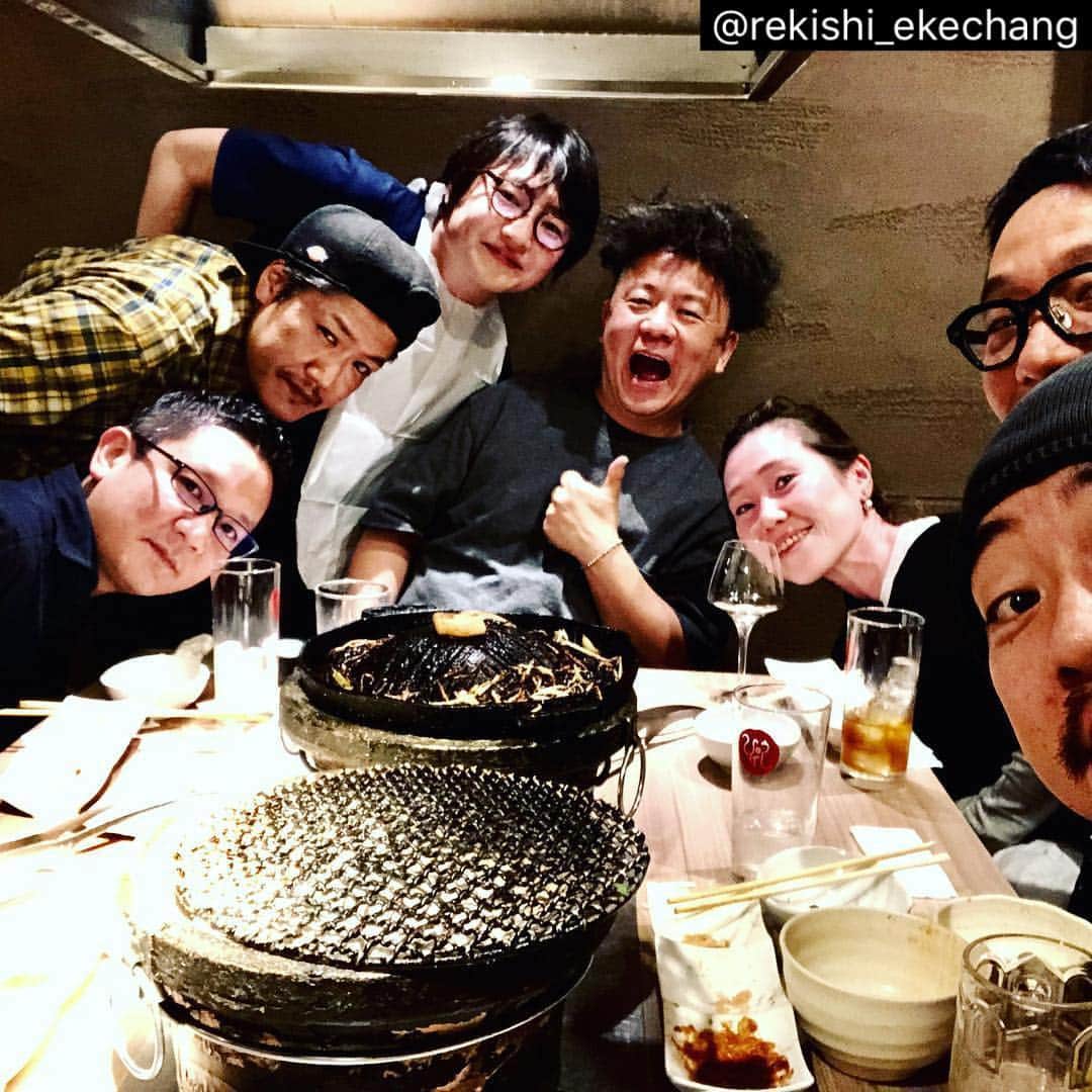 朝倉真司のインスタグラム：「今日はレキシのツアーも札幌にて初日。見たかったなー！ #repost @rekishi_ekechang チンギスハン？#レキシ #いきものがかり」