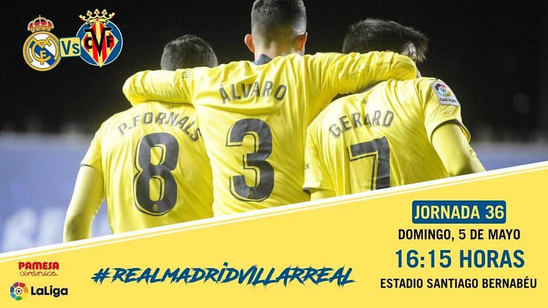 ビジャレアルCFさんのインスタグラム写真 - (ビジャレアルCFInstagram)「¡Día de partido para el Submarino! ¡Mucho en juego en Madrid 💪! 🆚 @realmadrid ⌚️ 16.15h 🏟 Estadio Santiago Bernabéu 🏆 @laliga 📅 Jornada 36 📺 @beinsportses 📱 #RealMadridVillarreal . Matchday for the Submarine! A lot to play for on Madrid 💪! 🆚 @realmadrid ⌚️ 4:15pm CEST 🏟 Santiago Bernabéu 🏆 @laliga 📅 Matchday 36 📺 @beinsportses 📱 #RealMadridVillarreal . #Villarreal #futbol #football #soccer #laliga」5月5日 18時04分 - villarrealcf