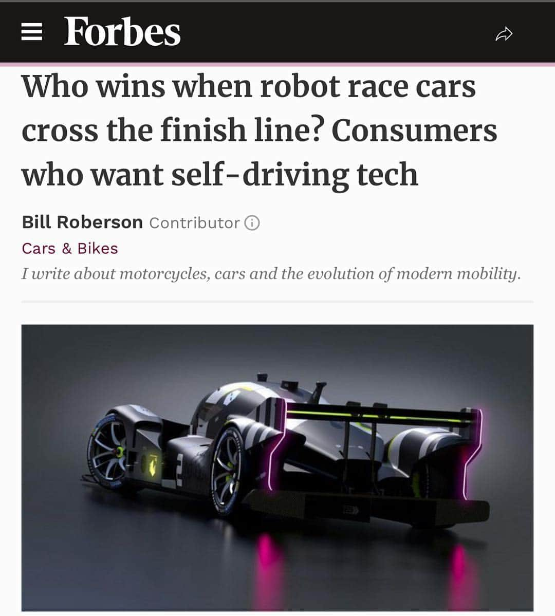 ルーカス・ディ・グラッシさんのインスタグラム写真 - (ルーカス・ディ・グラッシInstagram)「Amazing objective article by @forbes - @Roborace will be the only true form of motorsport to develop R&D in the near future. Who wins? You. | link at stories」5月6日 3時45分 - lucasdigrassi