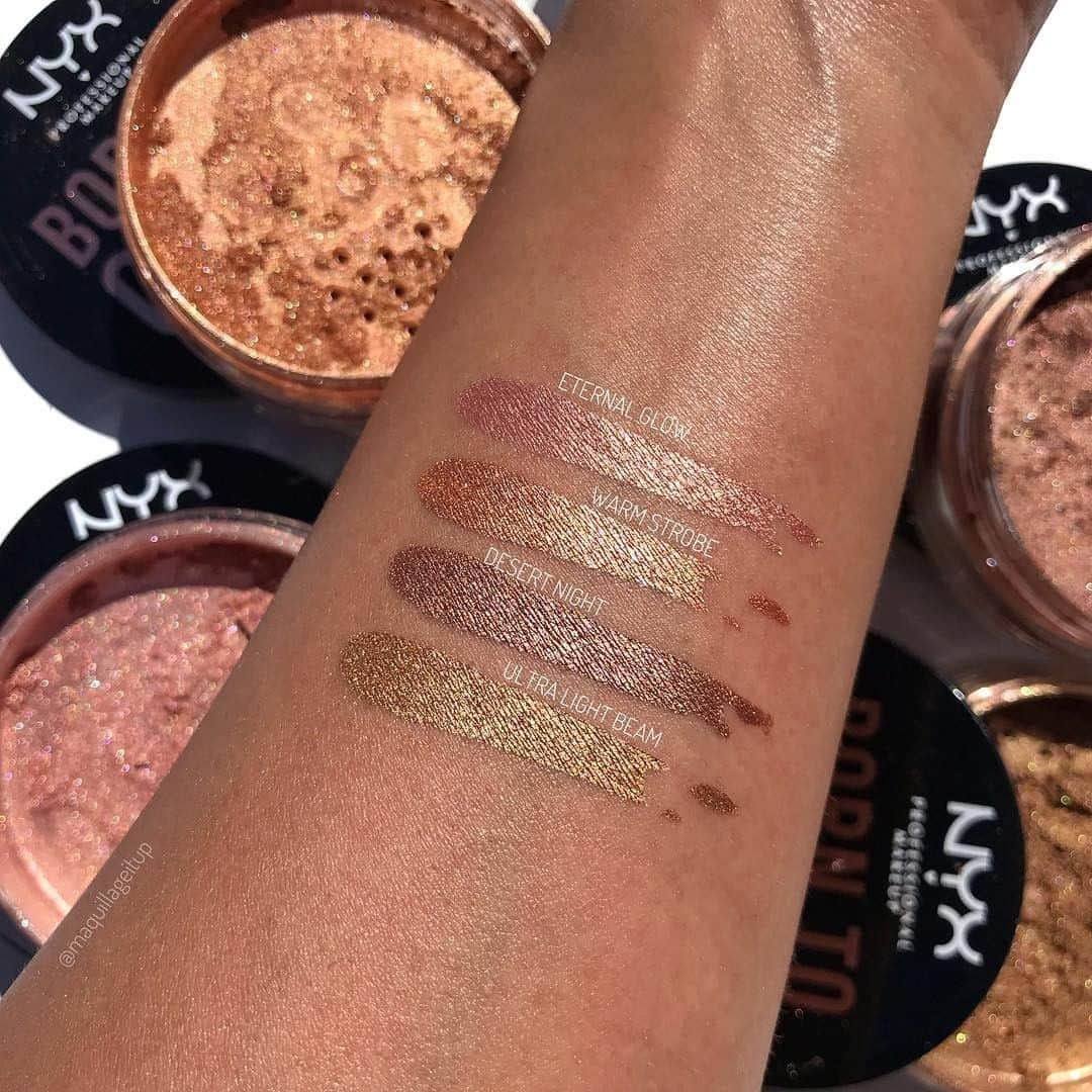 NYX Cosmeticsさんのインスタグラム写真 - (NYX CosmeticsInstagram)「GLOW BABY, GLOW! 🤩 @maquillageitup swatches our NEW Born To Glow Illuminating Powders 🌟 Tag a highlighter queen who NEEDS these in their life 👑✨ || #nyxcosmetics #nyxprofessionalmakeup #crueltyfreebeauty」5月6日 4時00分 - nyxcosmetics