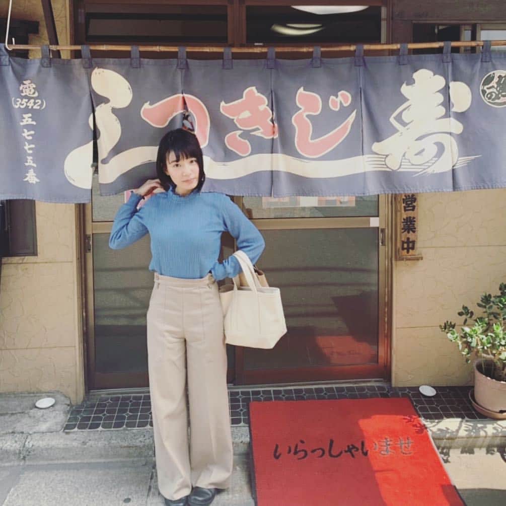 生越千晴のインスタグラム：「. 築地で🍣 しあわせだ🍣 ごちそうさまでした、🍣」