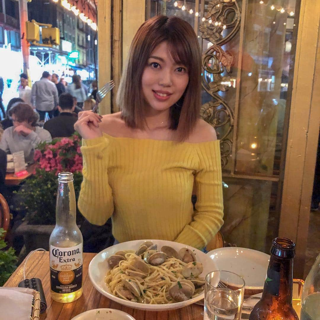 新庄千歳さんのインスタグラム写真 - (新庄千歳Instagram)「I like this vongole rosso pasta. My favorite little italy's restaurant.  まぢでここのボンゴレすきー♡♡ おいしいで！」5月6日 1時13分 - chii_in_miami