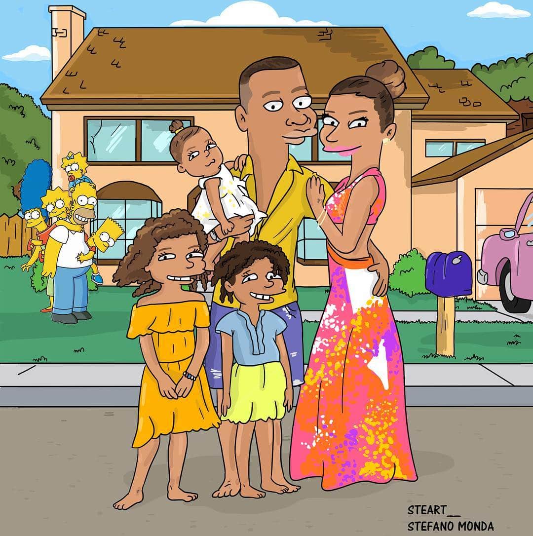 ジョナタン・ビアビアニーさんのインスタグラム写真 - (ジョナタン・ビアビアニーInstagram)「Biabiany Family  #simpsons #cartoon #teambiabia #marvel @saradasilva_88  Art : @steart__」5月6日 1時35分 - biabianyreal
