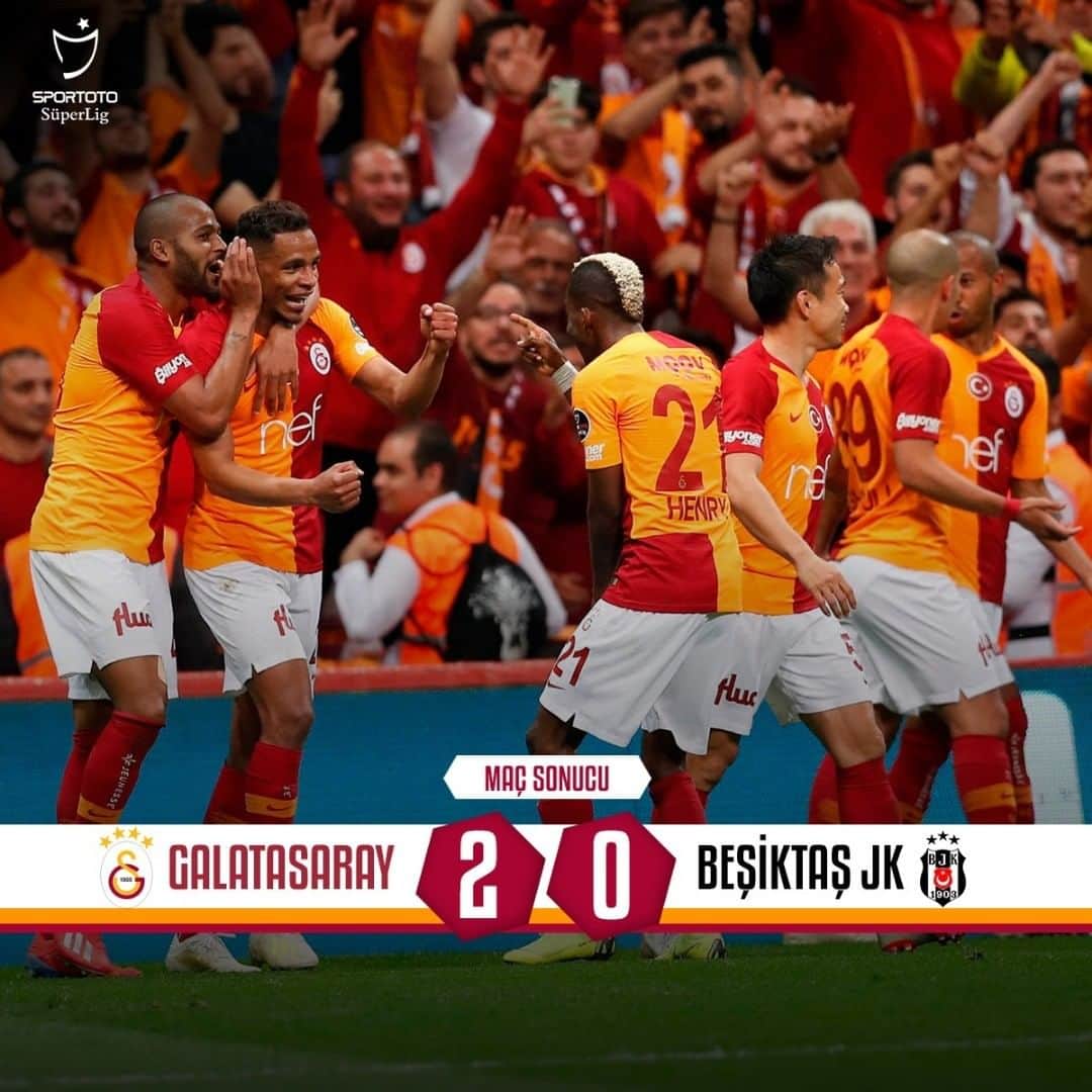 ガラタサライSKさんのインスタグラム写真 - (ガラタサライSKInstagram)「Maç sonucu: Galatasaray 2-0 Beşiktaş Jimnastik Kulübü #GSvBJK 💪」5月6日 3時05分 - galatasaray