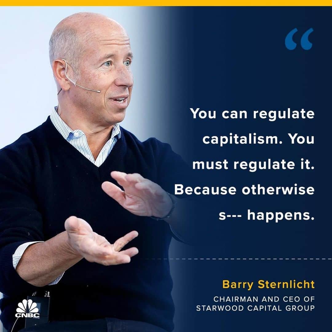 CNBCさんのインスタグラム写真 - (CNBCInstagram)「Barry Sternlicht, a global investor who has made a fortune thanks to capitalism, is now warning that it’s dangerous.⁣ ⁣ “I think capitalism is like raising a child in a crib,” he said. “You won’t have no guardrails on the crib. Your kid would fall off.”⁣ ⁣ Even with its stumbles, the incentive-based capitalist system is the greatest generator of wealth and opportunity, Sternlicht said. “I started with nothing. And I worked really hard. It’s an amazing country. You can do amazing things.”⁣ ⁣ You can read more on Sternlicht's perspective on capitalism, at the link in bio.⁣ ⁣ *⁣ *⁣ *⁣ *⁣ *⁣ *⁣ *⁣ *⁣ ⁣ #Capitalism #business #BusinessQuotes #QuoteOftheDay #Quotes #Prosperity #Capital #BusinessCommunity #Incentive #HardWork #money #Wealth #CNBC」5月6日 10時59分 - cnbc