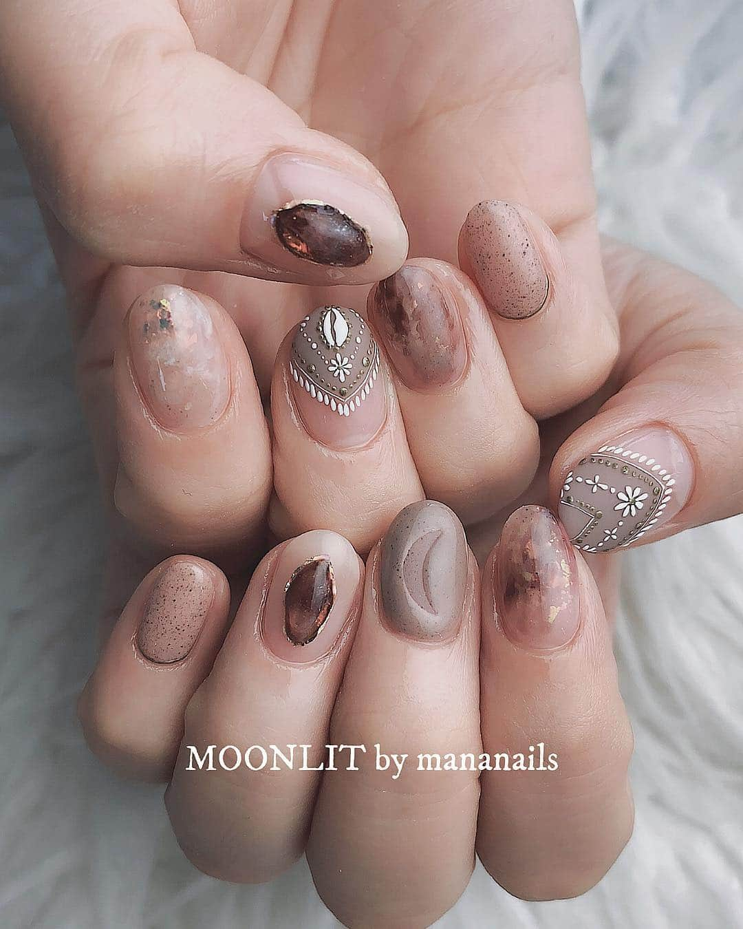 mananailsさんのインスタグラム写真 - (mananailsInstagram)「nudy summer design🐚 ㅤ ☾オフ込み120min」5月6日 11時19分 - mananails