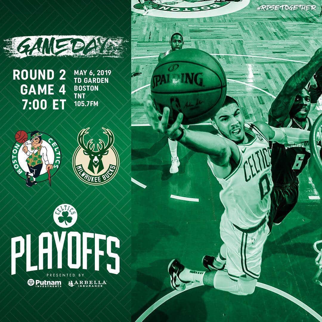 ボストン・セルティックスさんのインスタグラム写真 - (ボストン・セルティックスInstagram)「GAME 4️⃣ #Celtics vs Bucks ☘️🦌 Tonight at 7:00 ET on TNT + 105.7FM | #BOSvsMIL #RiseTogether」5月6日 22時36分 - celtics