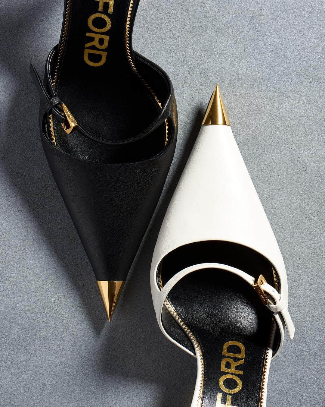 トムフォードさんのインスタグラム写真 - (トムフォードInstagram)「The Leather Mary Jane Mules designed with a sharp gold metal toe cap and an angular gold heel. #TOMFORD」5月6日 22時39分 - tomford