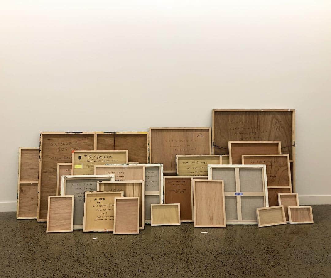 Mogu Takahashiのインスタグラム：「Useually no chance to show this side but I really like this view before start installing! —————————————﻿﻿ ﻿﻿ Mogu Takahashi ﻿﻿ “ A Little Hat On You "﻿﻿ ﻿﻿ Opening:﻿ Wednesday 8th May, 6-9PM﻿﻿ ﻿﻿ Exhibition: 9th May - 1st June﻿﻿ ﻿﻿ Lamination Drive ﻿﻿ Gallery hours: Wed - Fri 11-6 / Sat 12-5﻿﻿ 52 Budd St, Collingwood 3066﻿﻿ @lamingtondrive﻿﻿ ————————————————﻿﻿ * If you have any questions about this exhibition contact to the gallery. <info@lamingtondrive.com>﻿﻿ ————————————————﻿﻿ #lamingtondrive #melbourne #mogutakahashi﻿ #alittlehatonyou」