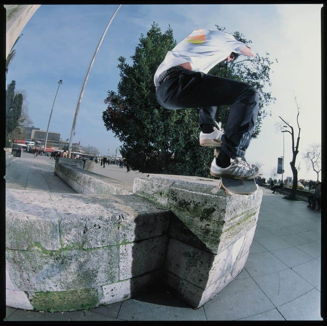 adidas Skateboardingのインスタグラム：「On the inside track /// Chewy Cannon switch nosegrinds to 180 out during a recent trip to Istanbul. Check the full "Brothers with Arms" article in Free Skate Mag shot by @zandertaketomo. • #adidasSkateboarding @chewychewychewycannon」
