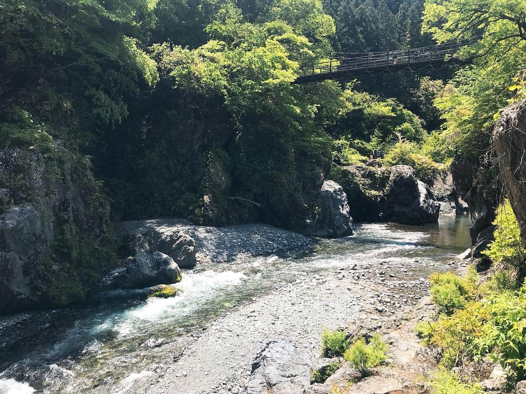 日下裕江さんのインスタグラム写真 - (日下裕江Instagram)「鳩ノ巣渓谷  はとのすこばしが見える川付近｡:ஐ⋆* 鳩ノ巣駅降りてすぐ 大自然が広がってて 気持ちいい✨  #鳩ノ巣渓谷 #はとのすこばし #鳩ノ巣小橋 #鳩ノ巣駅スタート」5月6日 16時47分 - hiroe___h