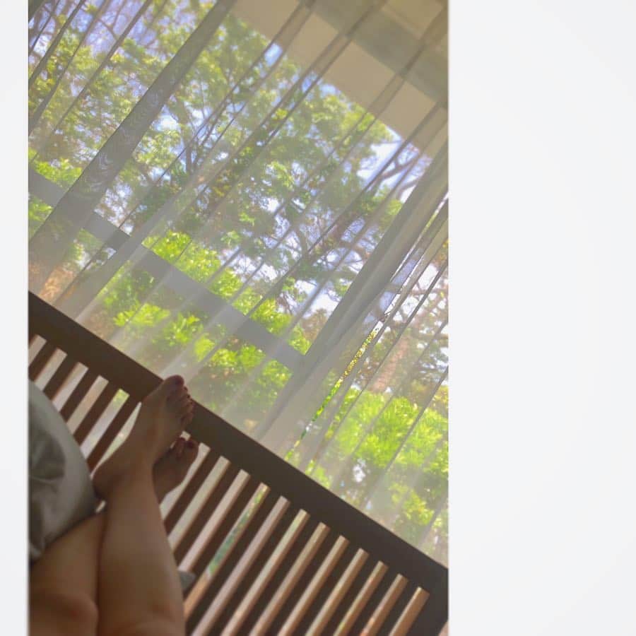 のインスタグラム：「葉山の休日の朝。on the bed🛏 鳥のさえずり🕊子供の声☺️ 波の音🌊木の葉の音🍃 はい、平和のかたまりです🌏 . ヒノキのベットでゴロゴロ。 気持ちいい〜❤️窓から見える新緑がキラキラ✨🌱 . 沢山エネルギーチャージできる。 お部屋で #リトリート してる感覚。 . リビングに自分よりも高い8年一緒に住んでる #ウンベラータ の木。 ベットルームにも新たな木を招きました🌳 . . コーヒー☕️作って。 朝の豆の香りがたまらんです😎 好きな映画を流してスタート🎬 . 寝具やリビングも必要最低限な好きなものだけ。 . 居心地の気持ち良さを追求してるので、 #タッチアンドゴー と呼ばれていた私も（笑） 葉山に引っ越して家が大好きに❤️❤️ . さ。夕方は、サンセット見に行こう🌞 . #海のある生活 #木が好き #葉山 #hiroestyles #hiroecali #organic #オーガニック #healthy #lifestyle #wellness #wellbeing #平野宏枝 #ウェルネス #ウェルビーイング」