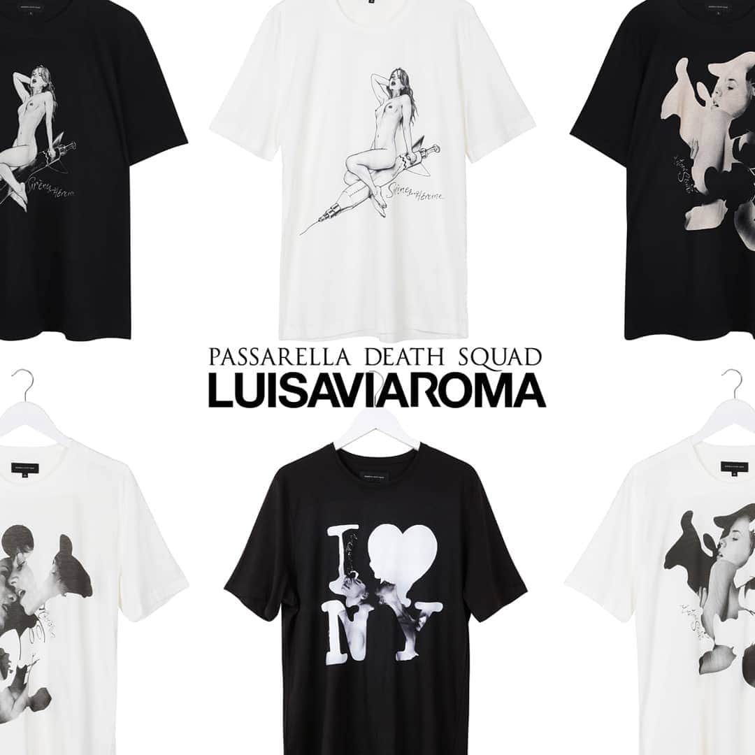 のインスタグラム：「T-shirts now available at @luisaviaroma . Passarella Death Squad is now available at the beautiful LUISAVIAROMA store in Florence, Italy. Tailoring, jackets and t-shirts for both men and women now available online and in store, link in the bio. . As always with Passarella, made in England with Japanese fabric. . #madeinengland #madeinjapan #streetstyle #mensstyle #mensfashion #unisex #streetwearfashion #streetwear #london #tokyo #hypebeast #tokyofashion #londonfashion #tshirt #england #japanfashion #jacketstyle #jacket #bomberjacket #tshirts #tailoring #luisaviaroma #bomberjacket #jacket #italy #florence #tshirts #fetish」