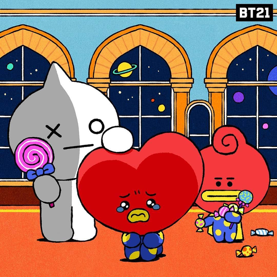 BT21 Stars of tomorrow, UNIVERSTAR!さんのインスタグラム写真 - (BT21 Stars of tomorrow, UNIVERSTAR!Instagram)「Pat pat. There, there.  Everything’s gonna be okay 🍭❤ #ChildhoodMemories #PlanetBT #TITI #TATA #VAN #BT21_UNIVERSE #BT21」5月6日 18時50分 - bt21_official