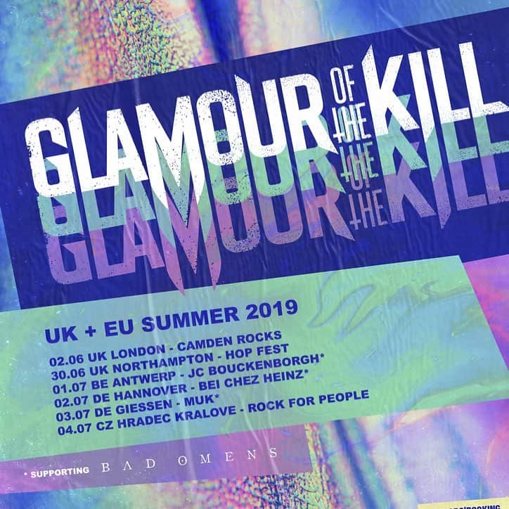 グラマー・オブ・ザ・キルのインスタグラム：「We are very excited to announce we'll be playing a select amount of dates this summer, including some sick festivals and club shows with @badomensofficial  Where will we be seeing you?」