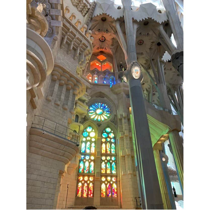 永瀬かおるさんのインスタグラム写真 - (永瀬かおるInstagram)「Sagrada Familia!! . 中に入るとまず目に入るこの景色… 柱がたくさんあり、 上を見ると、 木の下から見上げているような🌳 . ステンドグラスは朝日を浴びて本当に美しい。 . #sagradafamilia #spain #trip #antonigaudí #españa #永瀬かおるのスペイン旅 #旅 #旅行 #スペイン #スペイン旅行 #サグラダファミリア #ガウディ #旅ブログ書いてます」5月6日 23時58分 - nagase_kaoru