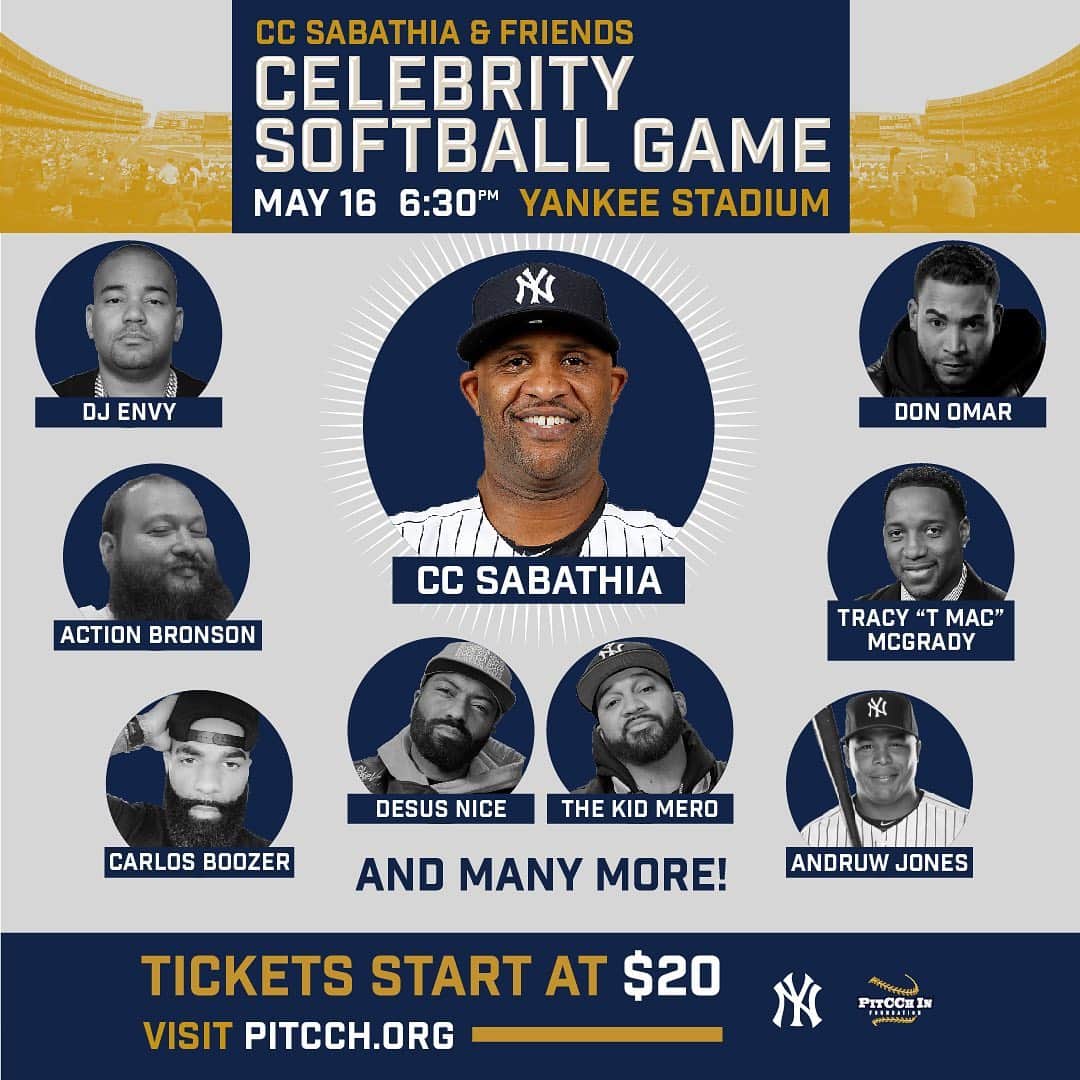 カルロス・ブーザーさんのインスタグラム写真 - (カルロス・ブーザーInstagram)「May 16th! Can’t wait to be a part of the CC Sabathia’s Celebrity Softball Game at Yankee Stadium! Get your tickets now and come join me as we support the @PitCChInFdn & the Yankees Foundation. #ccsoftball Visit pitcch.org #HOLDAT」5月7日 0時28分 - mrcbooz