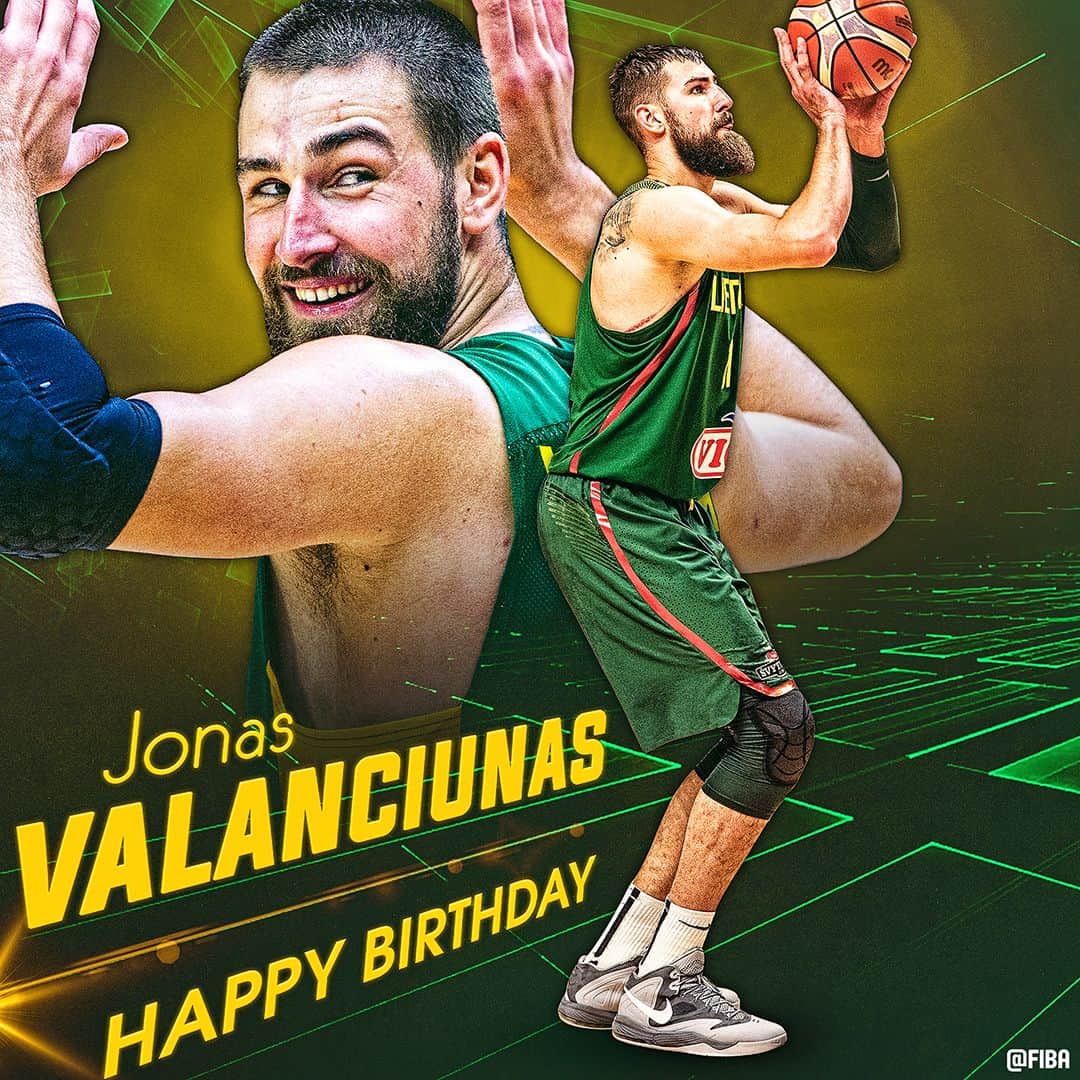 FIBAさんのインスタグラム写真 - (FIBAInstagram)「Happy Birthday to the Lithuanian Lightning, @JValanciunas! Here's to a grand day, big fella! 🙌🇱🇹」5月7日 1時00分 - fiba
