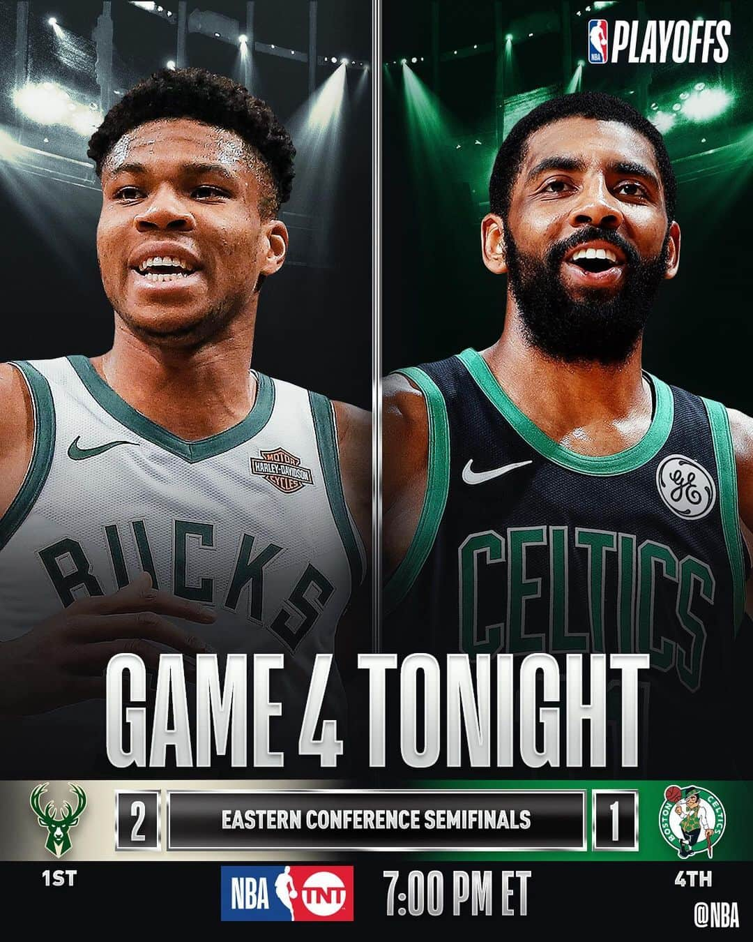 NBAさんのインスタグラム写真 - (NBAInstagram)「The @bucks and @warriors seek commanding 3-1 leads... while the @celtics and @houstonrockets look to even it up 2-2 in tonight’s @nbaontnt #NBAPlayoffs action!」5月7日 2時02分 - nba