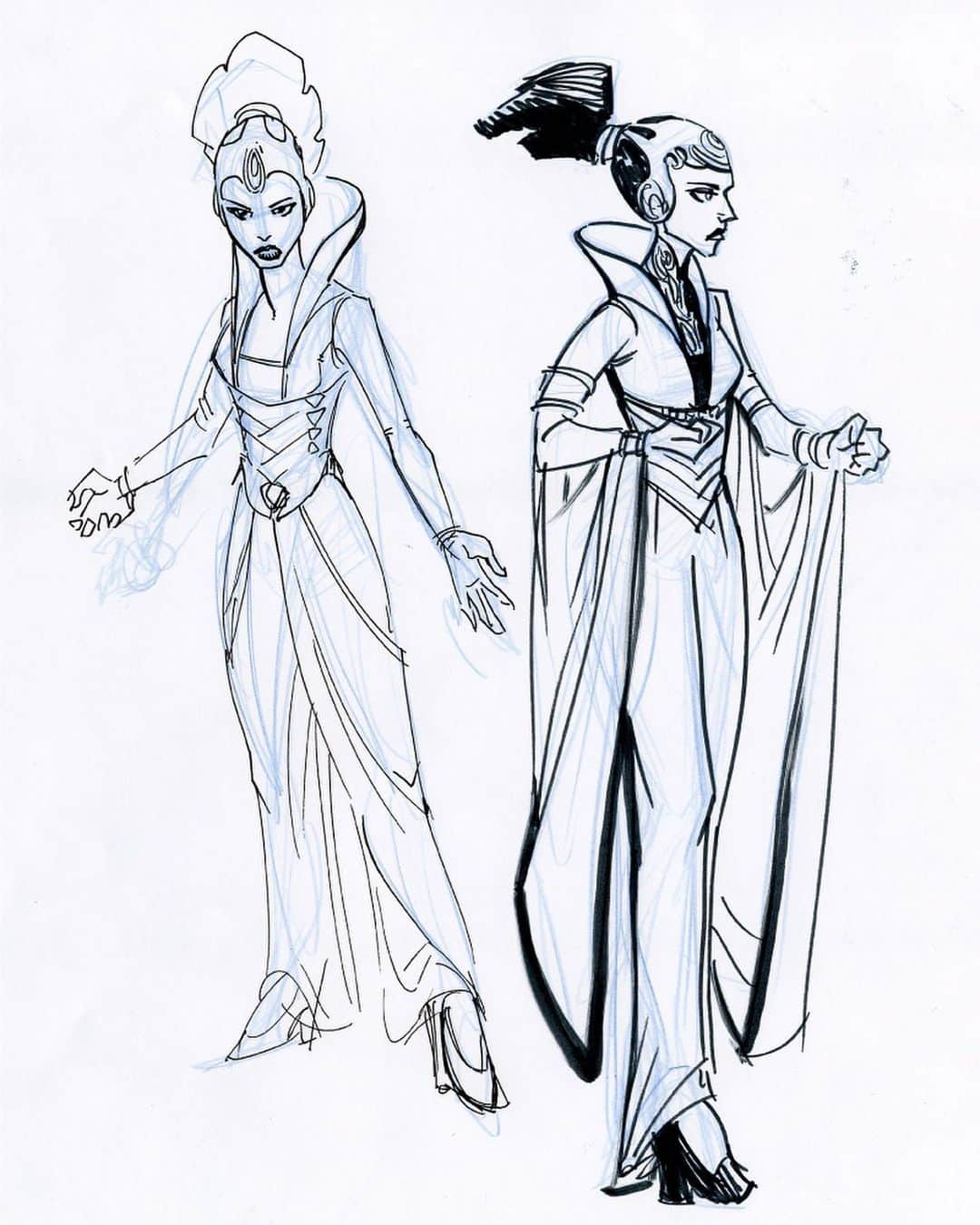 スター・ウォーズさんのインスタグラム写真 - (スター・ウォーズInstagram)「Exploring Senator Padmé Amidala’s favorite galactic looks in #TheCloneWars concept art by Wayne Lo.」5月7日 2時19分 - starwars