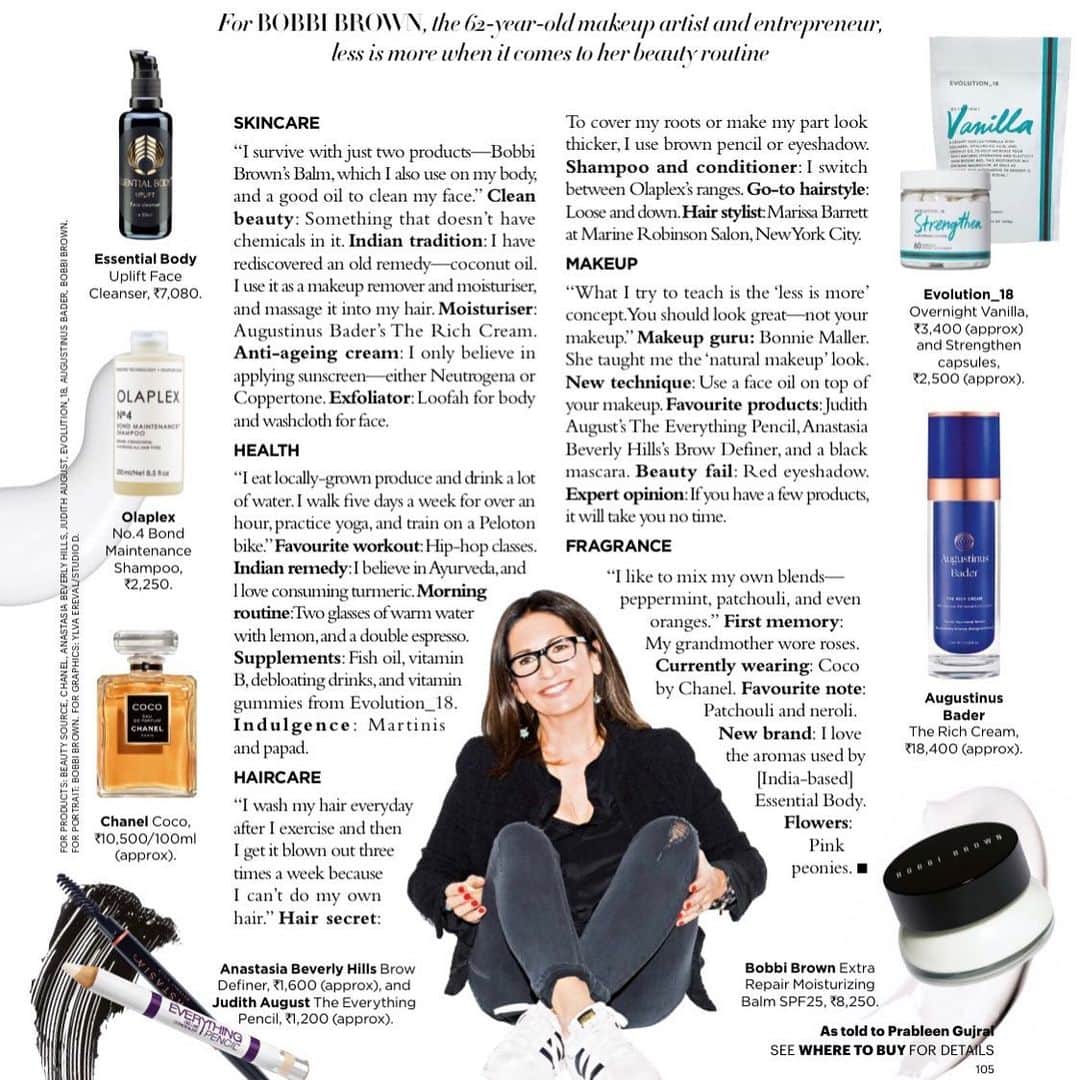 ボビー・ブラウンのインスタグラム：「Thanks for the love @bazaarindia shout out to a few of my current favs」