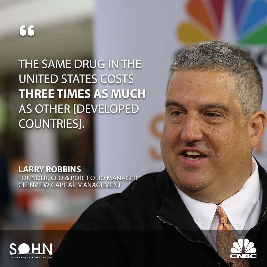 CNBCさんのインスタグラム写真 - (CNBCInstagram)「Noted hedge fund manager, Larry Robbins, of Glenview Capital Management, was bullish on health-care stocks at the 2019 @SohnConference. ⠀ ⠀ Robbins said he likes HMO health-care stocks like Cigna, Humana and UnitedHealth Group, but he doesn’t like pharmaceutical stocks due to the political risk. He highlighted that many Democratic presidential hopefuls — as well as President Donald Trump — are opposed to lofty drug prices.⠀ ⠀ "In pharmaceuticals ... the president can act unilaterally to reduce drug pricing," Robbins warned. "The same drug in the United States costs three times as much as other" developed countries. ⠀ ⠀ You can find all of Robbins's picks and shorts from #Sohn2019 at our link in bio.⠀ *⠀ *⠀ *⠀ *⠀ *⠀ *⠀ *#markets #stocks #picks #shorts #business #wealth #investing #investment #money #stockmarket #wallstreet #cnbc」5月7日 2時56分 - cnbc