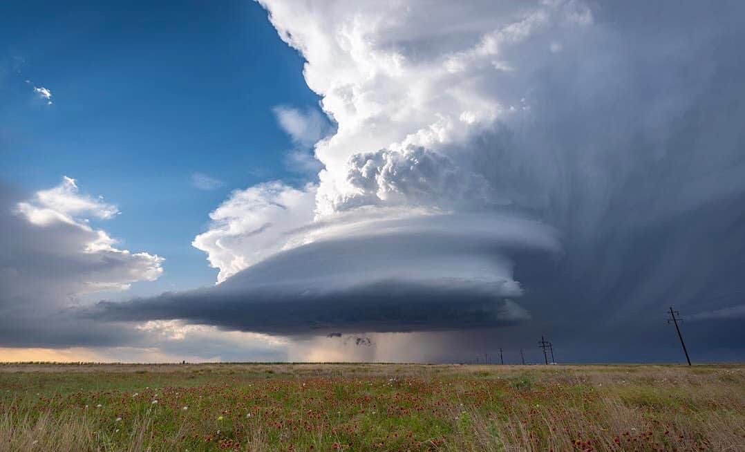 NikonUSAさんのインスタグラム写真 - (NikonUSAInstagram)「From #Nikon photographer @paulschmitphotography, shot with the #D810: “And now for something a little different. I canceled an astro shoot this Saturday and went storm chasing instead with @enchanted_wx and @tim_baca_photography. We witnessed the most beautiful supercell storm structure I’ve ever seen in my life right along the NM-TX border. This shot was captured outside of Denver City, TX, as the storm was twisting and writhing into its most photogenic state of the day. We sat in a patch of wildflowers and gazed upon it as it dropped a deluge of golf balls on the landscape to our north. A scene I’ll never forget!” #LandscapePhotography #ExtremeWeather #WeatherPhotography #StormChasing #Cloudscapes」5月7日 3時40分 - nikonusa