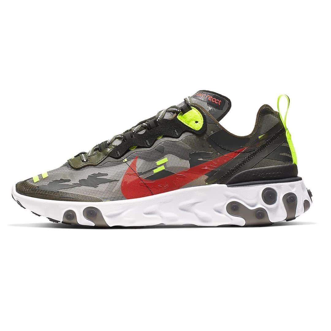 HYPEBEASTさんのインスタグラム写真 - (HYPEBEASTInstagram)「@hypebeastkicks: @nike’s latest React Element 87 colorway offers a bold new upper in a Medium Olive/Black/Volt/Bright Crimson colorway. The pair is now available online at Nike for $160 USD. Photos: Nike」5月7日 6時01分 - hypebeast
