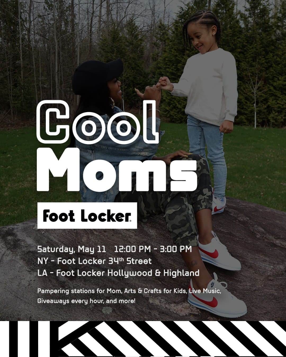 Foot Lockerさんのインスタグラム写真 - (Foot LockerInstagram)「All mothers are ‘cool’ so let us cater to you! 💕 Pampering station for all moms, arts & crafts for the kids, live music, giveaways and more! 🗓: May 11 ⏰: 12PM - 3PM 📍: #NYC 34th Street Flagship + #LA Hollywood + Highland Flagship See you there! 😊 @ladyfootlocker」5月7日 6時24分 - footlocker