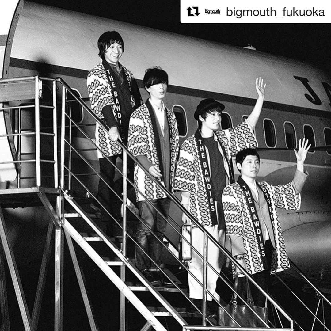 栗田善太郎のインスタグラム：「#Repost @bigmouth_fukuoka with @get_repost ・・・ THE BAWDIESから コメント到着！！ 配信シングル LET'S GO BACKをリリースしたばかり！ 6月からのツアー詳細は？  https://bigmouth.co.jp/music/56.html  #bawdies」