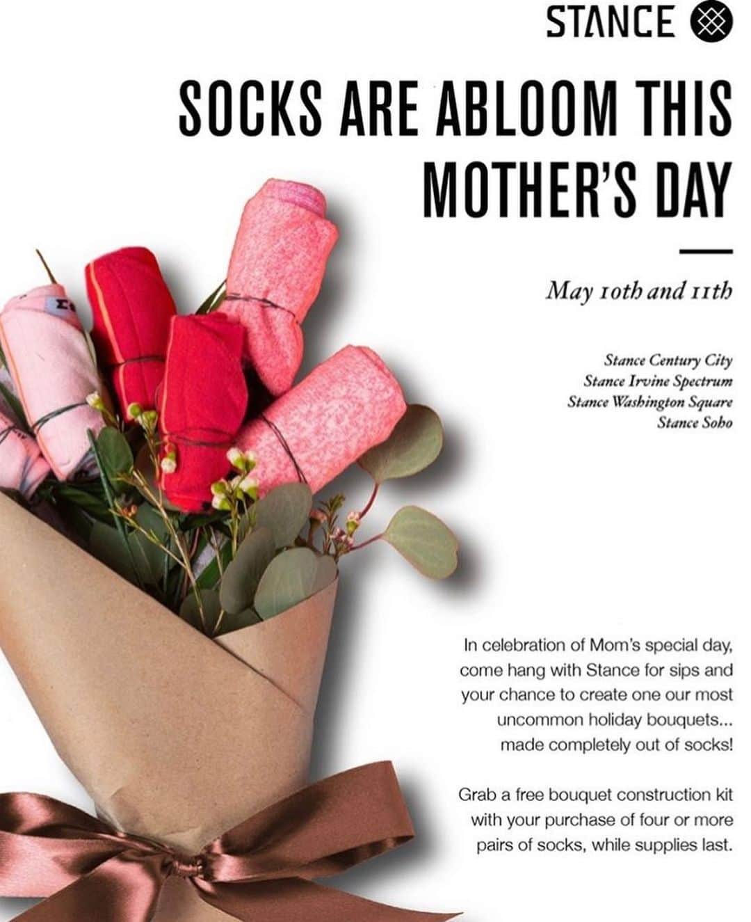 Stance Japanさんのインスタグラム写真 - (Stance JapanInstagram)「Sock Bouquets for Mom 💐🧦 💕 母の日にソックス🧦 #ありきたりはつまらない  #母の日  #母の日プレゼント  #母の日ギフト」5月7日 12時15分 - stance_japan