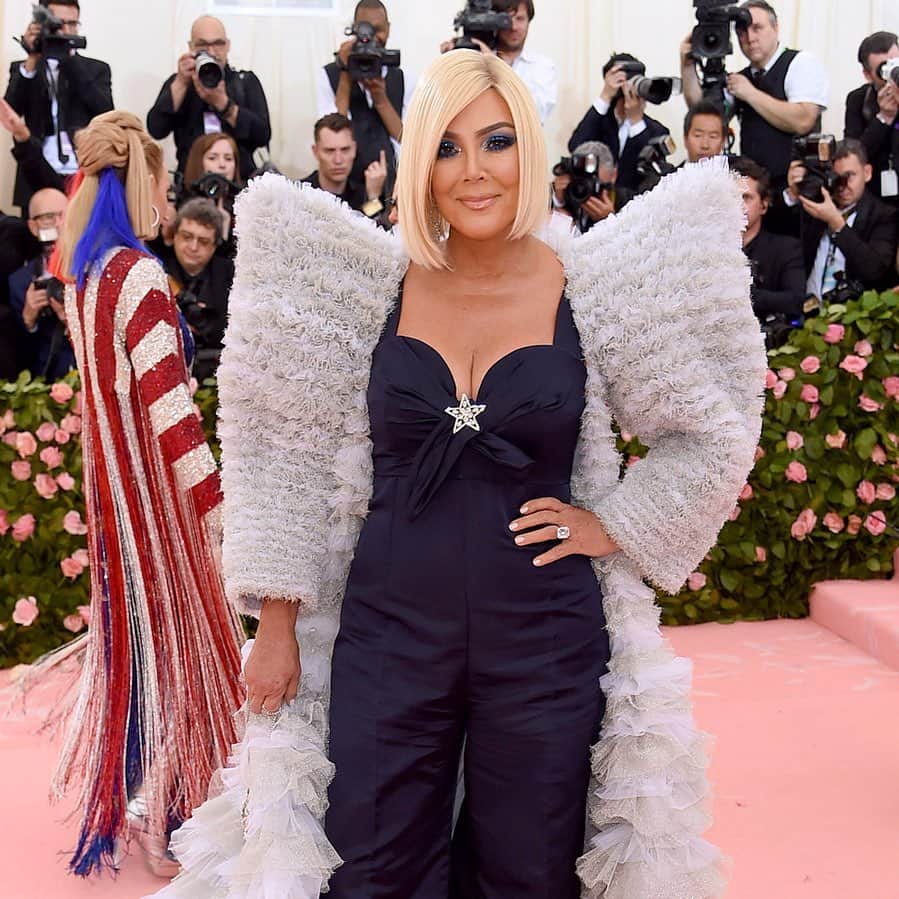 のインスタグラム：「@krisjenner's operatic Tommy Hilfiger #MetGala look defines power dressing.」