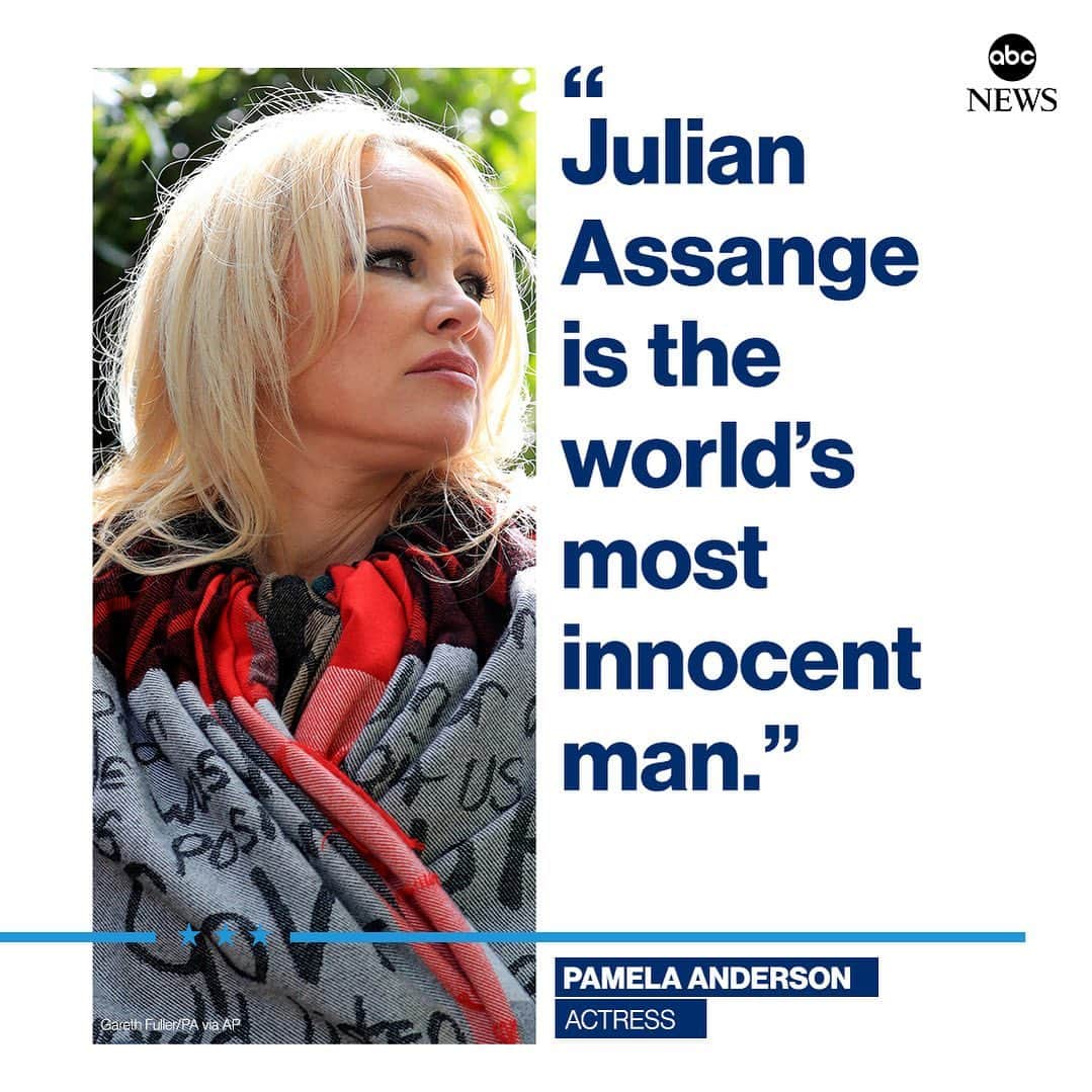 ABC Newsさんのインスタグラム写真 - (ABC NewsInstagram)「Actress Pamela Anderson says WikiLeaks founder Julian Assange "deserves our support" after visiting him at the London prison where he is jailed for breaching bail conditions. #pamelaanderson #julianassange #wikileaks」5月7日 22時57分 - abcnews