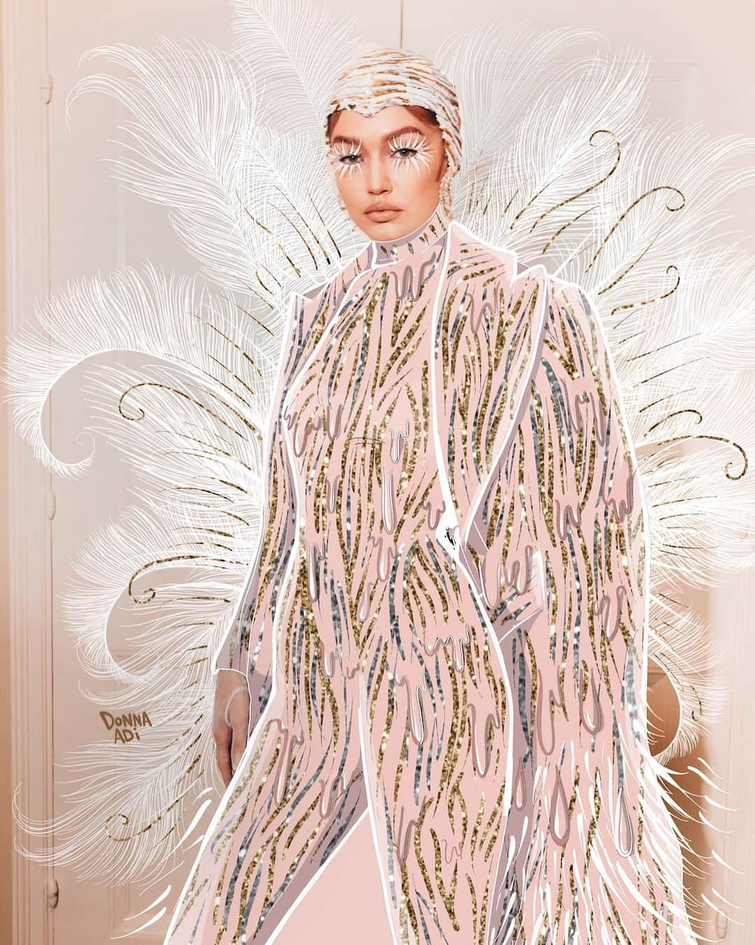 マイケルコースさんのインスタグラム写真 - (マイケルコースInstagram)「This hand-embroidered cape and sequined catsuit with matching platform boots make @GigiHadid a style superhero. This head-to-toe look is just the right mix of daring and drama for the Met Ball. -xxMK #MetGala #MetCamp #GigiHadid 📸: @daniellelevitt 🎨: @Donna_Adi」5月8日 0時53分 - michaelkors