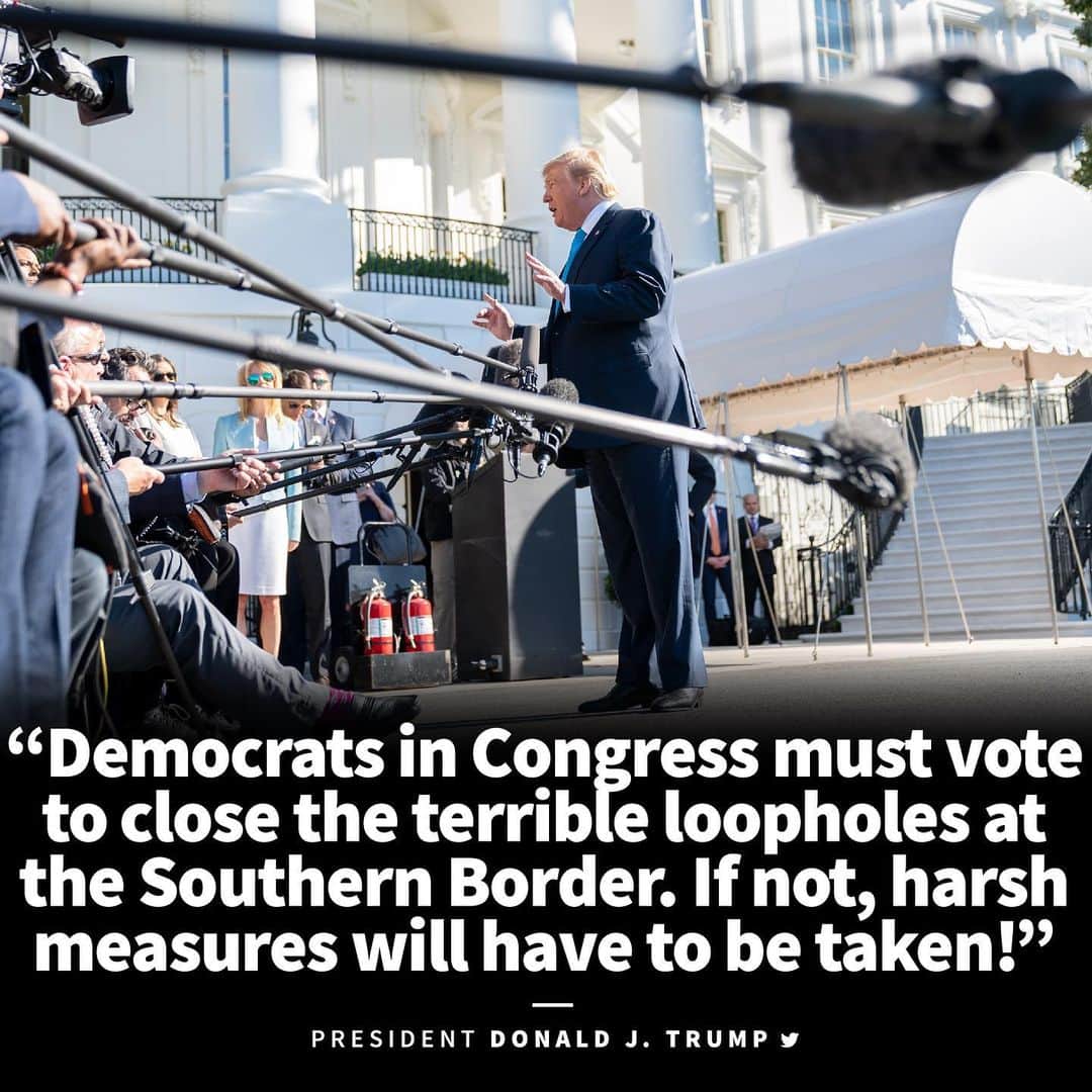 ドナルド・トランプさんのインスタグラム写真 - (ドナルド・トランプInstagram)「Democrats in Congress must vote to close the terrible loopholes at the Southern Border. If not, harsh measures will have to be taken!」5月8日 1時25分 - realdonaldtrump