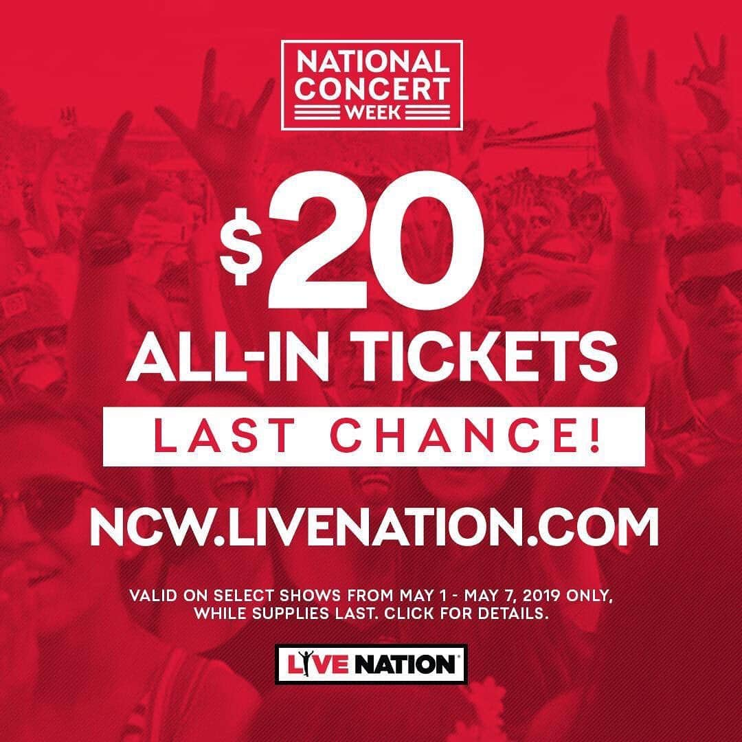 ペンタトニックスさんのインスタグラム写真 - (ペンタトニックスInstagram)「Today's your LAST CHANCE to get $20 All-In tickets to the North American leg of our WORLD TOUR! Get this offer before it ends at ncw.livenation.com. ⁦‪@LiveNation‬⁩ #NationalConcertWeek」5月8日 3時54分 - ptxofficial