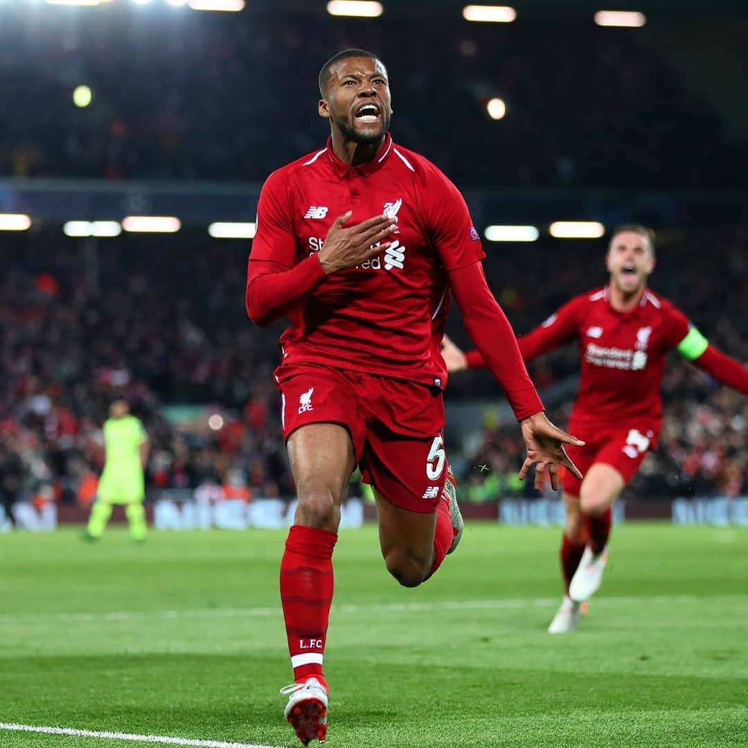 UEFAチャンピオンズリーグさんのインスタグラム写真 - (UEFAチャンピオンズリーグInstagram)「WIJNALDUM!!!! 🔥🔥🔥 2 GOALS IN 3 MINUTES! 😲🤯 It's 3-3 on aggregate!」5月8日 5時26分 - championsleague