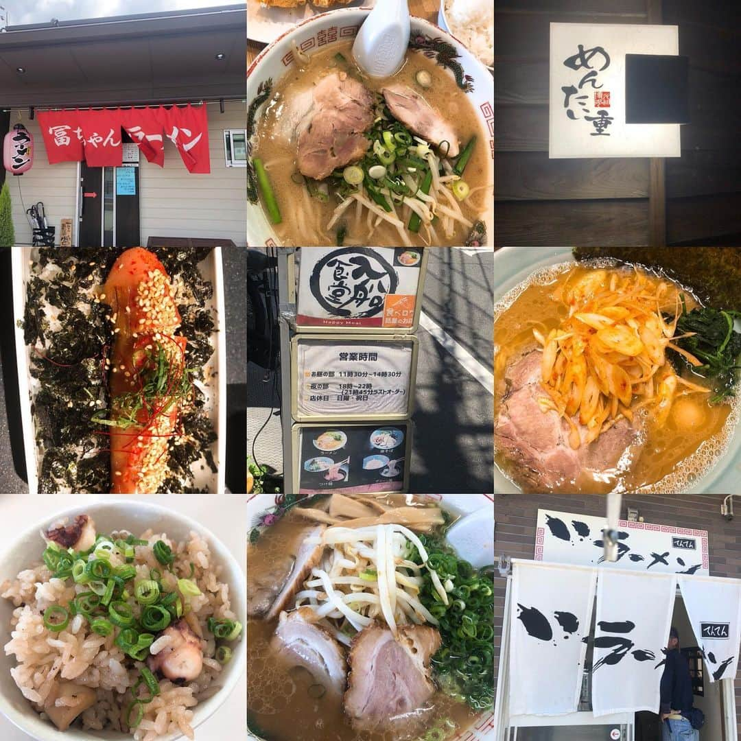 里美ゆりあさんのインスタグラム写真 - (里美ゆりあInstagram)「これでもかってくらいラーメン食べ歩きツアー( * ॑˘ ॑* ) ⁾⁾ 行きたいとこ全部行けて満足！ 来来の店主が快く写メ撮ってくれて優しかったし人柄に癒されました( ⁎ᵕᴗᵕ⁎ )❤︎ ありがとうございました😊 #一双#一幸舎#月や#丸星ラーメン#博多元気一杯#来来#壱番亭#チャーハン#うまい#表邸#もつ鍋#塩もつ鍋#元祖#夜の匂い#つどい#富ちゃんラーメン#入船食堂#てんてん#てんてんラーメン#めんたい重#明太子#いわし明太#高菜#たこらいす#delicious#美味しい#ご飯#麺#ラーメン#ラーメン巡り」5月8日 7時45分 - satomiyuria