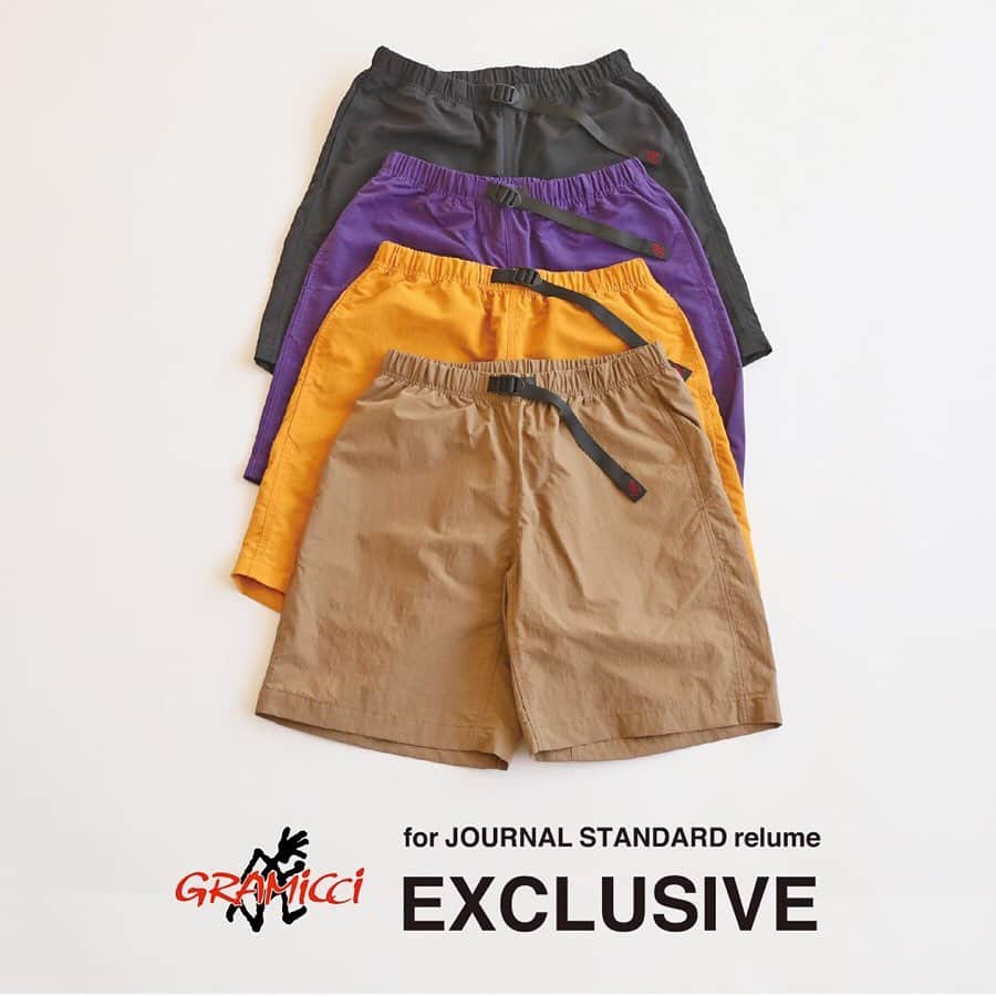 JOURNAL STANDARD relumeさんのインスタグラム写真 - (JOURNAL STANDARD relumeInstagram)「﻿ EXCLUSIVE！「GRAMICCI×relume」﻿ ﻿ クラシカルなシルエットで人気のモデル「G-SHORTS」に、各部位のサイズに微調整を加えて90年代のバギーショーツをイメージしてモディファイしたrelumeのみのエクスクルーシブモデル。﻿ ﻿ あえて定番カラーではなく、90年代のオールドアウトドアをイメージしたカラーリングはこれからのシーズンにピッタリに仕上がっています。﻿ ﻿ ﻿ GRAMICCI×relume SHELL NYLON G-SHORTS﻿ color:Black,Camel,Purplr,Yellow﻿ size:S、M、L、XL﻿ no.19031465003310﻿ ﻿ ﻿ @gramicci_jp﻿ @gramicci ﻿ ﻿ ﻿ #gramicci﻿ #gramiccipants﻿ #gramiccishorts﻿ #exclusive﻿ #journalstandardrelume﻿﻿﻿﻿ #relume﻿﻿﻿﻿ #baycrews﻿﻿﻿﻿ #グラミチ﻿ #グラミチパンツ﻿ #グラミチショーツ﻿ #別注﻿ #ジャーナルスタンダードレリューム﻿﻿﻿﻿ #ベイクルーズ﻿﻿﻿﻿ ﻿﻿﻿」5月8日 21時10分 - js_relume