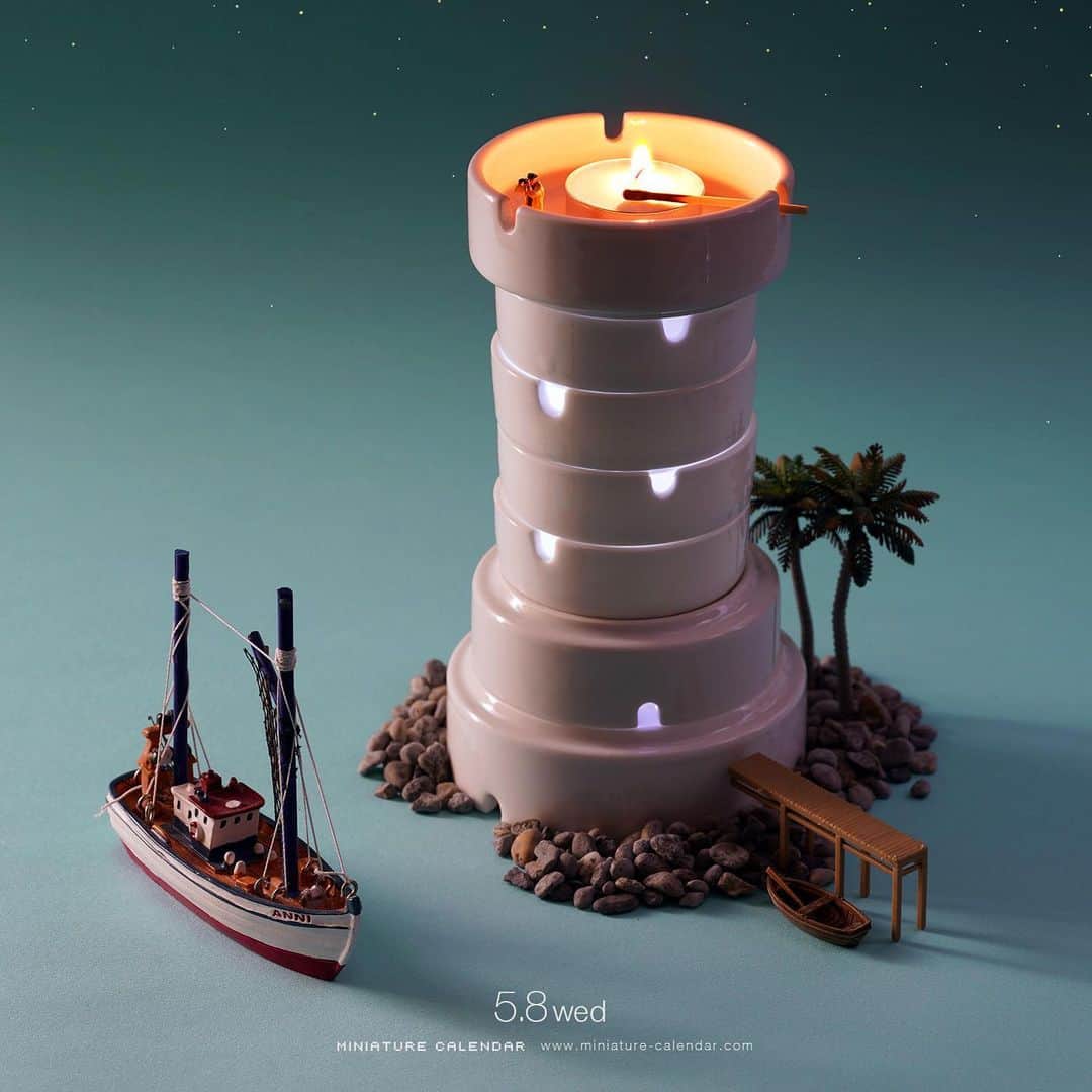 田中達也さんのインスタグラム写真 - (田中達也Instagram)「. 5.8 wed “Lighthouse” . High皿 . #灰皿 #灯台 #Ashtray #Lighthouse . ─────────────── 《EXHIBITION info》 . 【ミニチュアライフ展 in 静岡】 Miniature Life Exhibition in Shizuoka 4/27 sat - 5/12 sun #MiniatureLife展 #ミニチュアライフ展 . 【センス・オブ・スケール展】 Sense of Scale Exhibition 4/13 sat - 6/23 sun  #センスオブスケール展 #横須賀美術館 . Please look at the Instagram story’s highlight for more information. .」5月8日 14時57分 - tanaka_tatsuya