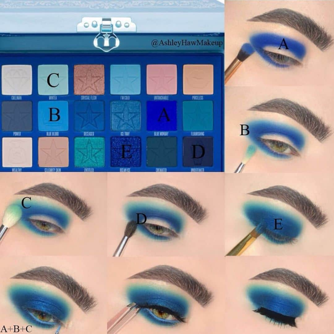 Jeffree Star Cosmeticsさんのインスタグラム写真 - (Jeffree Star CosmeticsInstagram)「Get smoked out and dive into our coveted #BlueBlood palette 💙 Makeup queen @ashleyhawmakeup created this amazing step-by-step eye tutorial 💧 #jeffreestarcosmetics #bluebloodpalette」5月8日 14時53分 - jeffreestarcosmetics