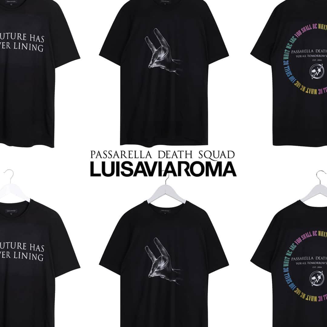 のインスタグラム：「T-shirts now available at @luisaviaroma . Passarella Death Squad is now available at the beautiful LUISAVIAROMA store in Florence, Italy. Tailoring, jackets and t-shirts for both men and women now available online and in store, link in the bio. . As always with Passarella, made in England with Japanese fabric. . #madeinengland #madeinjapan #streetstyle #mensstyle #mensfashion #unisex #streetwearfashion #streetwear #london #tokyo #hypebeast #tokyofashion #londonfashion #tshirt #england #japanfashion #jacketstyle #jacket #bomberjacket #tshirts #tailoring #luisaviaroma #bomberjacket #jacket #italy #florence #tshirts #fetish」