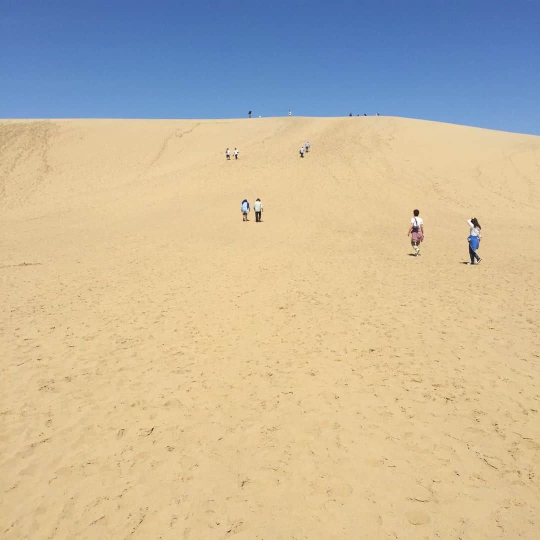 大手小町さんのインスタグラム写真 - (大手小町Instagram)「鳥取砂丘です。青い空と砂との対比が素晴らしい！汗をかきながら、砂丘の「馬の背」へ。そこから見える海の美しいこと^_^  鳥取の魅力にとりつかれそうです。 #otekomachi #tottori #鳥取 #鳥取市 #鳥取旅行  #鳥取砂丘 #女子旅 #女子旅行  #ひとり旅  #ひとり旅女子 #izumi と風紋」5月8日 15時30分 - otekomachi