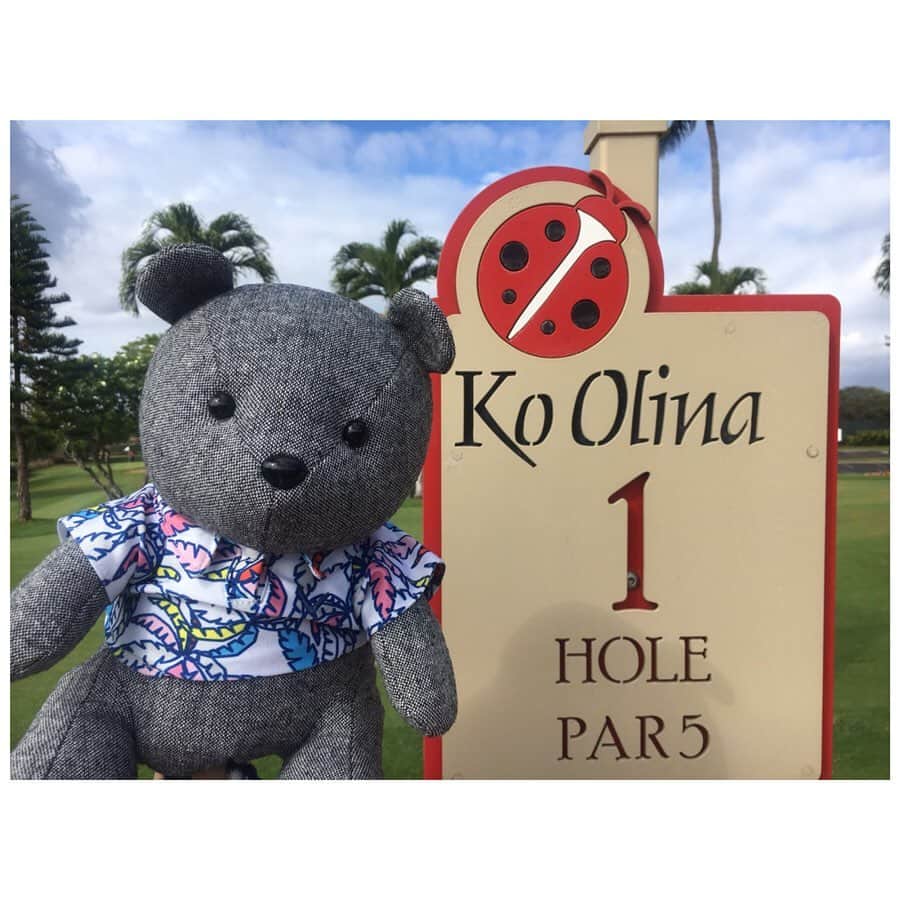 芦崎愛さんのインスタグラム写真 - (芦崎愛Instagram)「憧れのコオリナにも行ってきました🌴 どこを切り取っても絵になる絶景！わたしたちのフェイスカバーはさておき。笑 #koolinagolfclub #golf #hawaii #絶景 #キャロウェイベア #ゴルフ」5月8日 17時19分 - mana_ashizaki